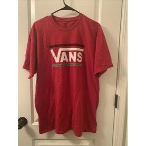 Vans Off the Wall Mens T-Shirt Tee Short Sleeve Size Large Red Shirt